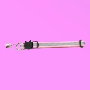 Pink & Silver Reflective Nylon Cat Collar